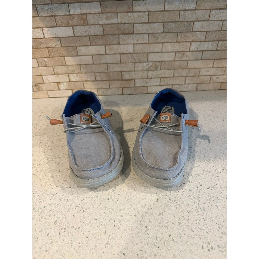 Hey Dude Wendy Stretch Canvas Light Blue Slip On Loafers Women's Size‎ 7